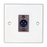 Wallplate with one 3 pin XLR male connector