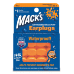 Kids Size Mack's Pillow Soft earplugs, Hot Orange No10, 6 pairs