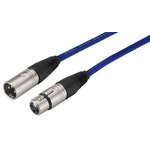 Blue 10 metre high quality 3 pin NEUTRIK connector XLR plug to socket cable
