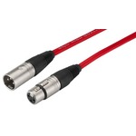 Red 2 metre high quality 3 pin NEUTRIK connector XLR plug to socket cable
