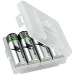 Storage case for 4 AA or AAA batteries