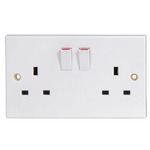 Double 13A switched mains socket