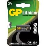 Lithium photo cell, GP Battery CR123A, 3V, packed 1 per blister - 16.8 x 34.5mm