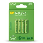 Pack of 4 AAA size ReCyko+ pre-charged NiMH 850mA capacity Rechargeable Batteries