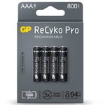 GP ReCyKo+ Pro Rechargheable AAA Batteries 800mAh (Card of 4)