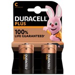 Pack of Two C Duracell Plus Power Alkaline Batteries