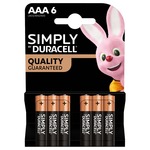 AAA Simply Duracell Alkaline Batteries - 6 Pack