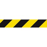Laminated warning tape, black and yellow chevron 50mm x 33m