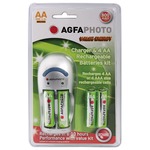 Agfaphoto Economy Overnight Battery Charger - Supplied with 4xAA 800mAH Batteries