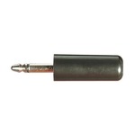 Black 2.5 mm Mono Jack Plug with Hard Plastic Cover and Solder Terminals