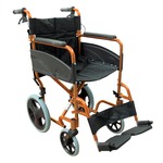 Compact Orange Transport Aluminium Wheelchair