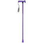 Purple Folding Rubber Handled Walking Stick