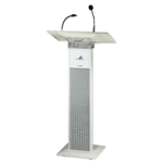 Lectern with integrated wireless amplifier system