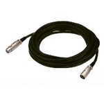 Black 1 metre high quality 3 pin XLR plug to socket cable 