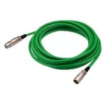 Green 1 metre high quality 3 pin XLR plug to socket cable 