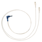 800mm blue plugged personal stereo V lead for 2 hearing aids