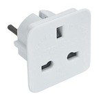UK 3 pin socket to 2 pin european plug 7.5A - white