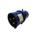 Blue 32A 230V 3 Contact High Current In-line Plug