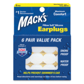 Mack's Pillow Soft earplugs, 6 pairs - white value pack No7