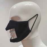 Clear Panel Reusable Lip-reading Antibacterial Mask - Black