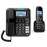 Amplicomms BigTel 1580 Loud Hearing Aid Compatible Cordless Landline Combo Telephone with Answerphone and Call Blocking for Seniors