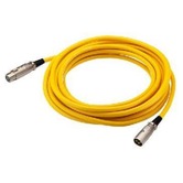 Yellow high quality 1 metre 3 pin XLR plug to socket cable 