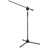 Microphone floor stand with movable boom arm