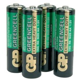 Zinc chloride batteries, AA, 1.5V, packed 4 per blister