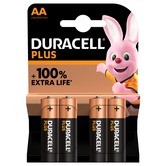 AA Duracell Plus Power Alkaline Batteries - 4 Pack