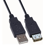Black 2 m USB Male A to Female A Lead