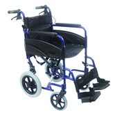 Compact Blue Transport Aluminium Wheelchair  