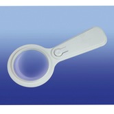 Small handheld magnifier with light