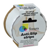 White Tenura Aqua Safe Anti Slip Bath and Shower Strips - 200 x 20mm