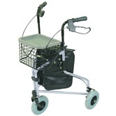 Silver Lightweight Tri Walker with Bag and Basket