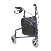 Blue Tri Walker walking aid with carry bag