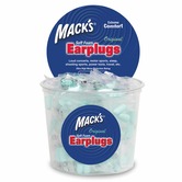 Mack's Original Soft Foam Earplugs, blue - bulk tub of 100 pairs 32dB