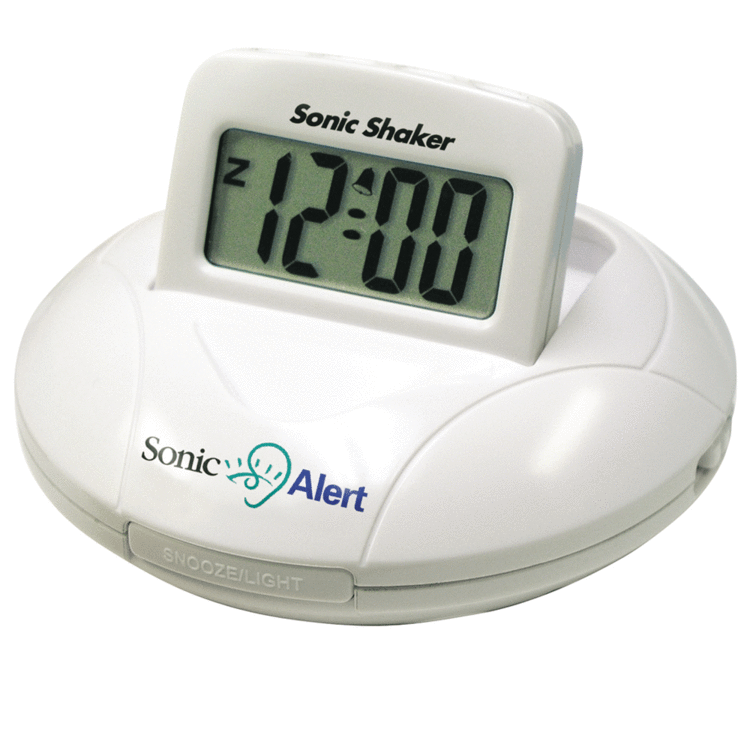 Sonic Alert SBP100 Portable Loud Vibrating Alarm Clock White 